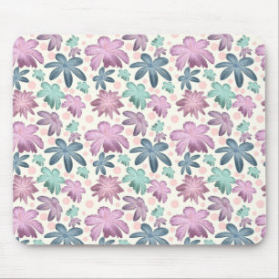 Mousepad Padrão Floral Rosa em Aquarela Suave Papel de Pa