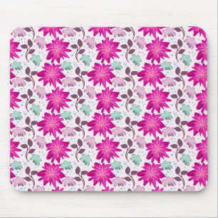 Mousepad Padrão Floral Rosa Vibrante Flores Modernas Ousa