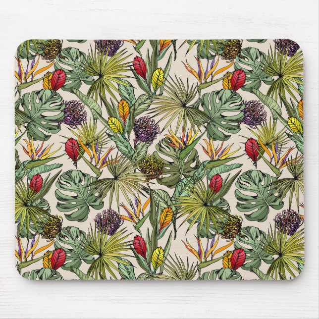 Mousepad Padrão Floral Tropical (Frente)