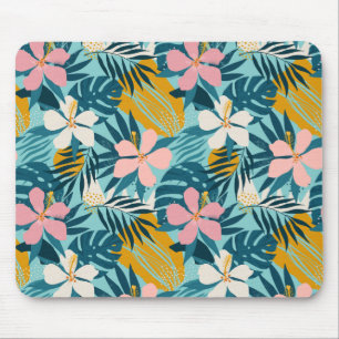 Mousepad Padrão Floral Tropical de Hibiscus