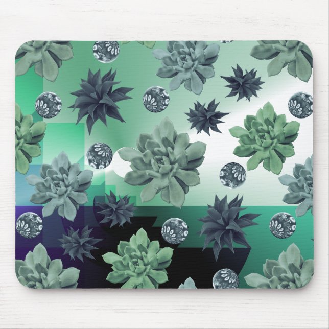 Mousepad Padrão Floral Verde do Jardim Botânico (Frente)