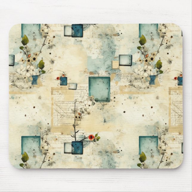 Mousepad Padrão Floral Vintage (5) (Frente)