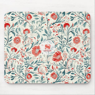 Mousepad Padrão Floral Vintage Red Daisy - Botânico