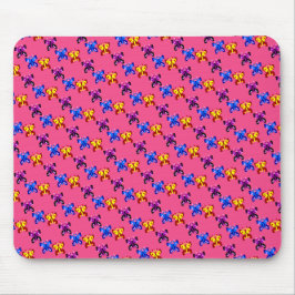 Mousepad Padrão Fofo de Borboleta Pixel em Fundo Rosa Vibra
