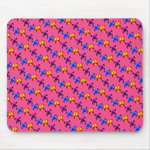 Mousepad Padrão Fofo de Borboleta Pixel em Fundo Rosa Vibra
