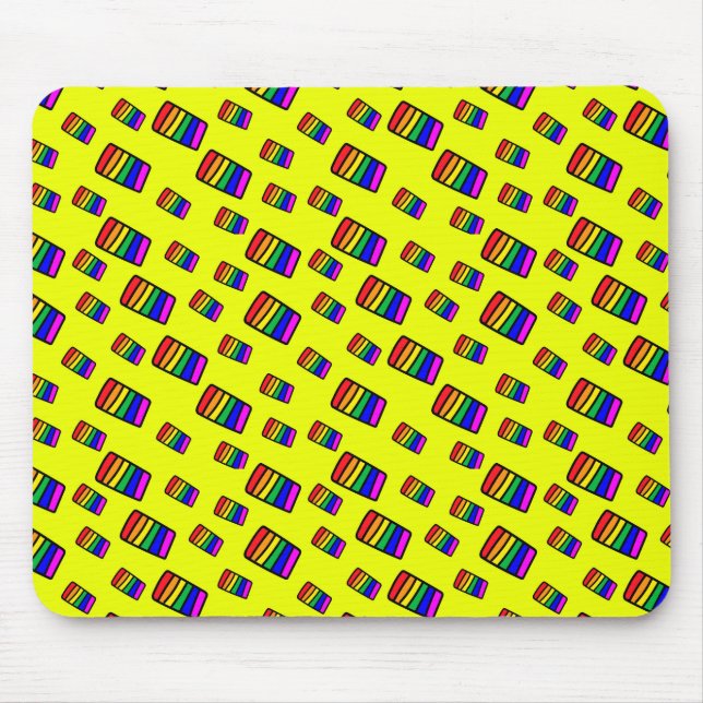 Mousepad Padrão Funky Neon Rainbow Block (Frente)