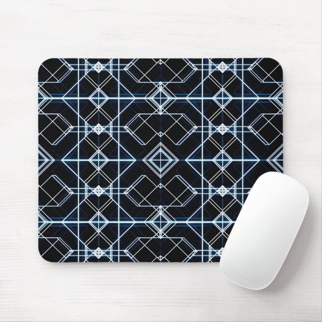 Mousepad Padrão Futurístico de Grelha Neon (Com mouse)