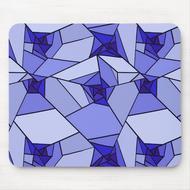 Mousepad Padrão Geométrico Abstrato Azul (Frente)