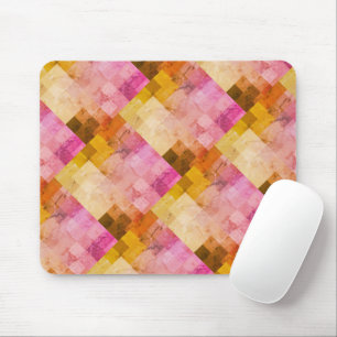 Mousepad Padrão Geométrico Aquarela Rosa