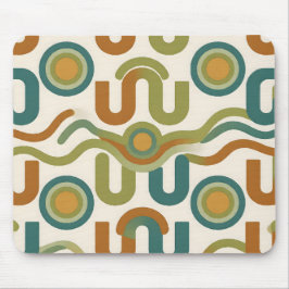 Mousepad Padrão Geométrico Atômico Retro de Meados do Sécul