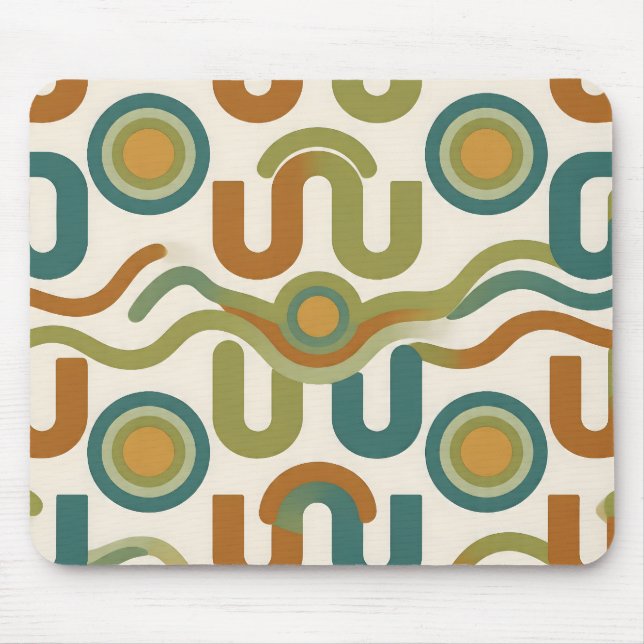 Mousepad Padrão Geométrico Atômico Retro de Meados do Sécul (Frente)