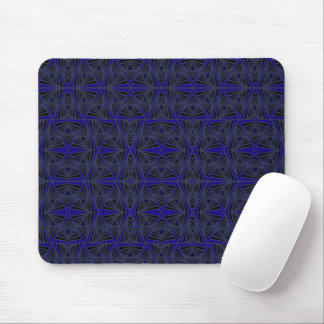 Mousepad Padrão geométrico azul e preto.