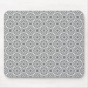 Mousepad Padrão Geométrico Branco Cinza Sem Costura
