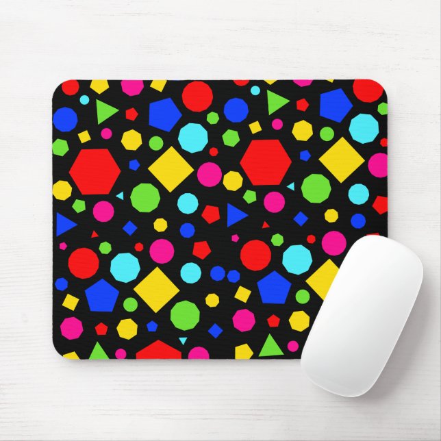 Mousepad Padrão geométrico colorido (Com mouse)