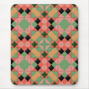 Mousepad Padrão Geométrico Colorido Com Quadrado Simétrico