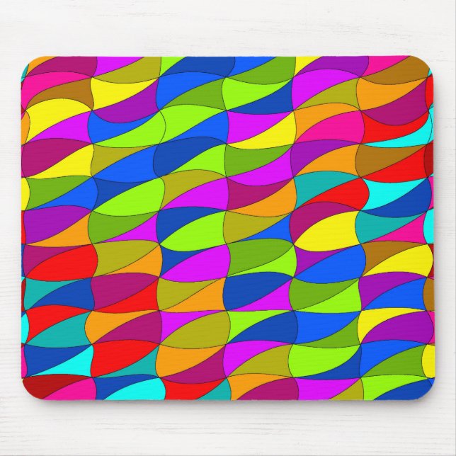 Mousepad padrão geométrico confuso flowerpower (Frente)