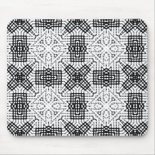 Mousepad Padrão geométrico de aberturas brancas e pretas An
