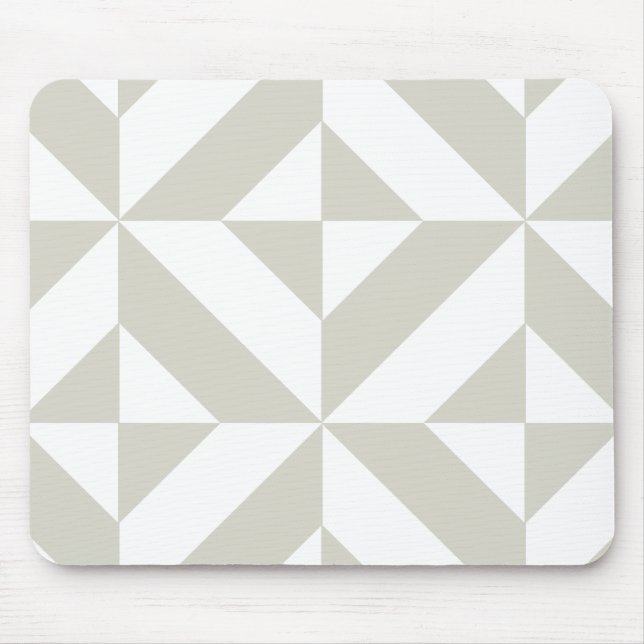Mousepad Padrão Geométrico de Deco de Cinza Média (Frente)