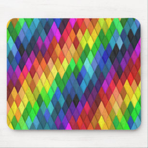 Mousepad Padrão Geométrico de Diamante Arco-íris