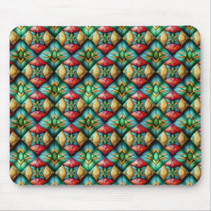 Mousepad Padrão Geométrico de inspiração africana colorida