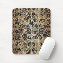 Mousepad Padrão geométrico de mármore e Dourado