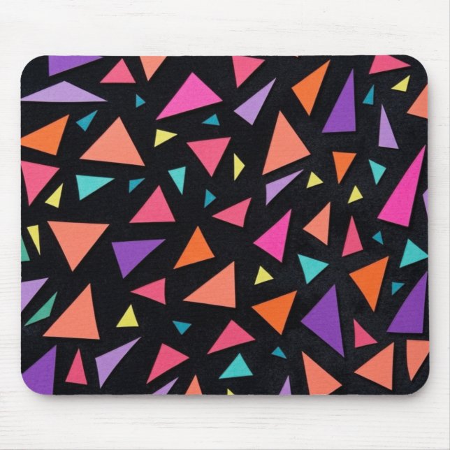 Mousepad Padrão geométrico de triângulo multicolorido (Frente)