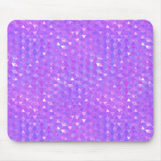 Mousepad Padrão Geométrico de Triângulos Tendência Roxa Ros (Frente)