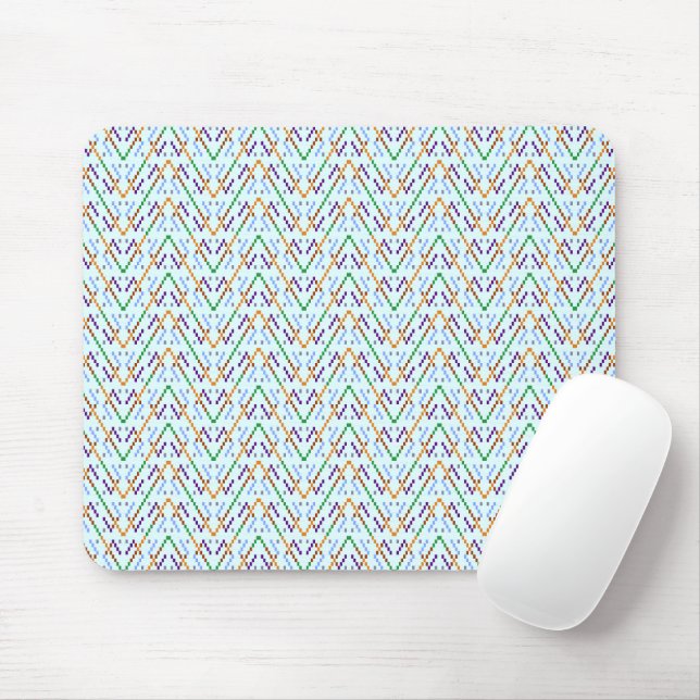 Mousepad Padrão Geométrico de Zigue-Zague em Mosaico Sem Co (Com mouse)