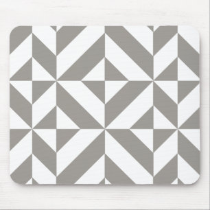 Mousepad Padrão Geométrico Deco Cube da Cinza de Prata