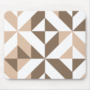 Mousepad Padrão Geométrico do Cubo Castanho Beige
