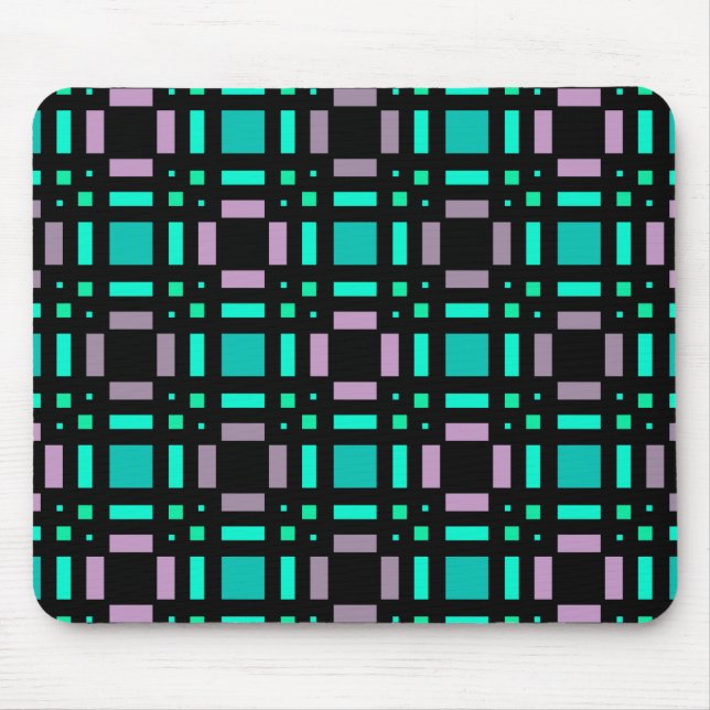 Mousepad Padrão geométrico em cores verdes e geométricas pl (Frente)