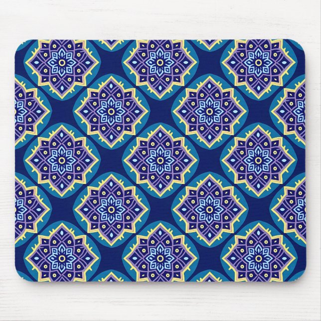 Mousepad Padrão Geométrico Floral Decorativo (Frente)