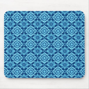 Mousepad Padrão Geométrico Floral na moda Azul