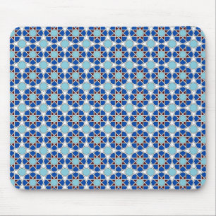 Mousepad Padrão Geométrico Marroquino Azul-Islâmico