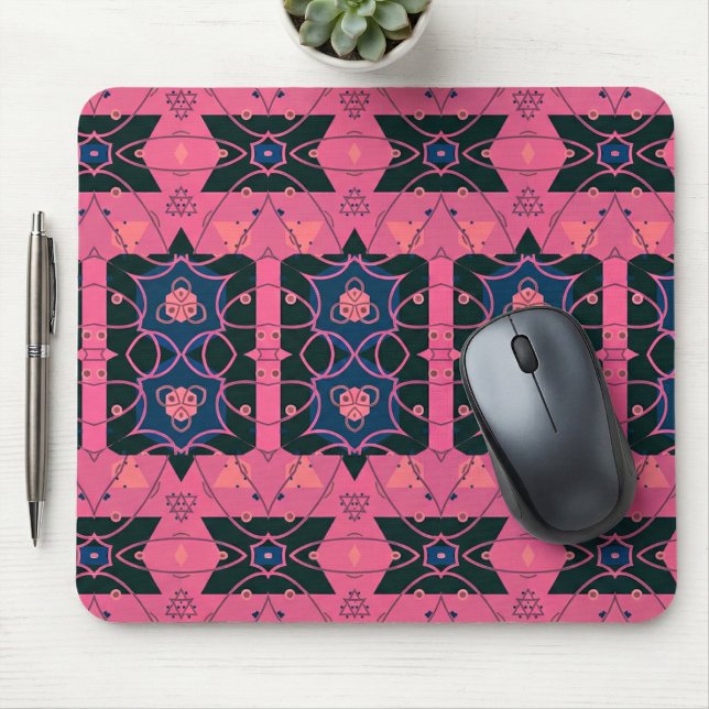Mousepad Padrão Geométrico Ornamental, de Trendy Rosa (Criador carregado)