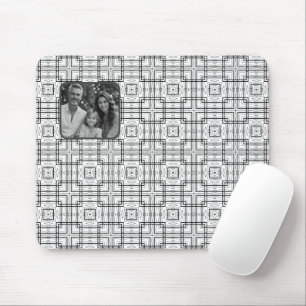 Mousepad Padrão Geométrico preto e branco mais Foto