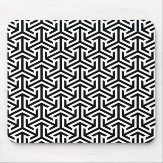 Mousepad padrão geométrico preto e branco moderno