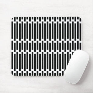 Mousepad Padrão Geométrico Preto e Branco Moderno