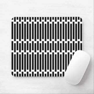 Mousepad Padrão Geométrico Preto e Branco Moderno