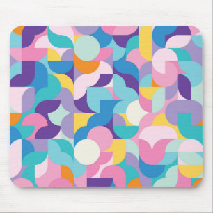 Mousepad Padrão Geométrico Púrpura e Rosa