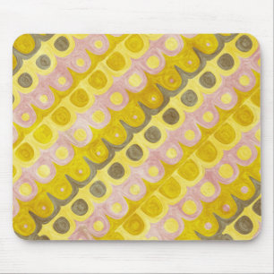 Mousepad Padrão Geométrico Retro em Amarelo e Rosa