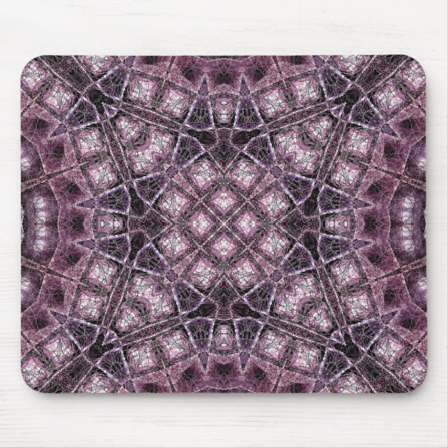 Mousepad Padrão Geométrico Roxo com Simetria Intrincada (Frente)