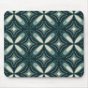 Mousepad Padrão Geométrico Verde Retro