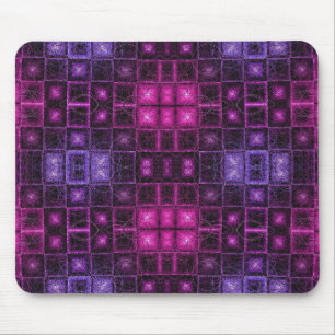 Mousepad Padrão Geométrico Vibrante Cubos Rosa Roxo Neon