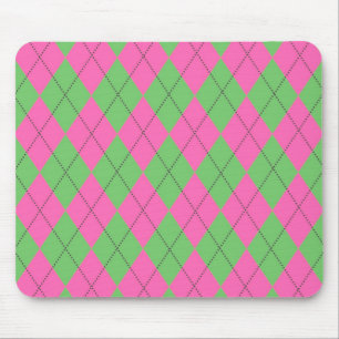 Mousepad Padrão Geométrico Y2K Neon Pink Verde