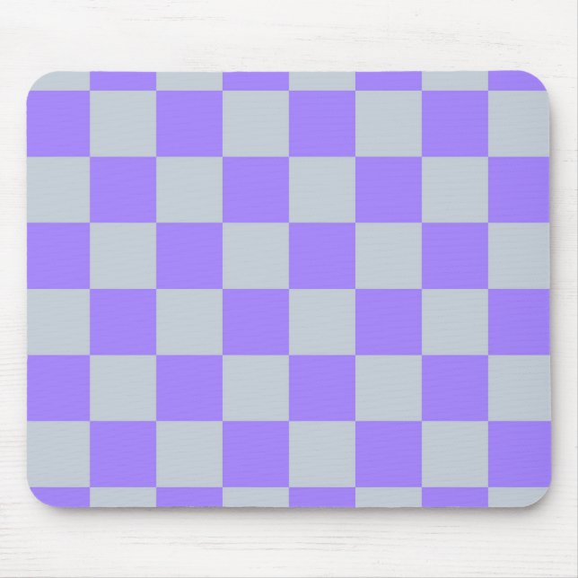 Mousepad Padrão Gingham Verificado Roxo (Frente)