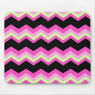 Mousepad padrão girino zigzag fuchsia quente - divisa rosa