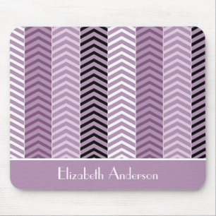 Mousepad Padrão Girly Purple Chevron Stripes Com Nome