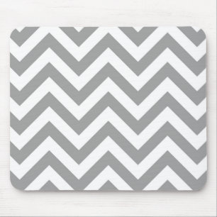 Mousepad Padrão Grande Chevron ZigZag de Cinza Escura
