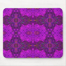 Mousepad Padrão Groovy Abstrato Magenta e Preto